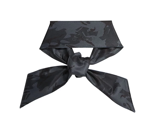 Adidas Alphaskin Print Tie Headband (Grey Camo/Black) 3 Adidas Alphaskin Print Tie Headband (Grey Camo/Black)