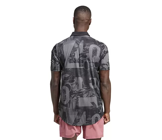 Adidas Club Graphic Polo (M) (Grey) 4 Adidas Club Graphic Polo (M) (Grey) - Image 2