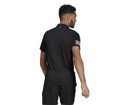 Adidas Club 3 Stripe Polo (M) (Black) -Pickleball Shop CAMPEU BLK 3