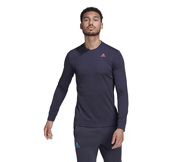 Adidas Freelift Long Sleeve Tee (M) (Navy) 3 Adidas Freelift Long Sleeve Tee (M) (Navy)