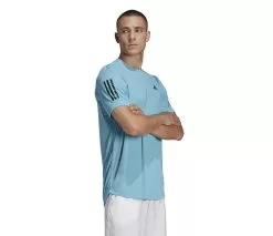 Adidas Club 3 Stripe Tee (M) (Preloved Blue)