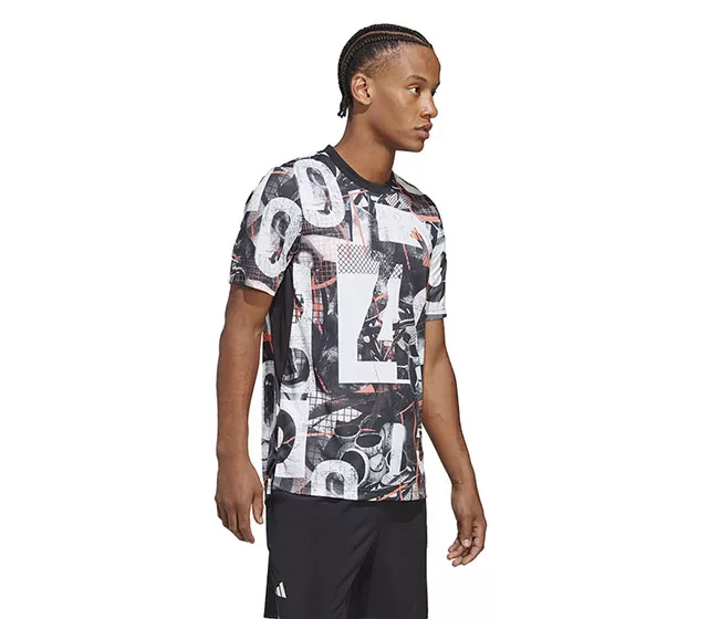 Adidas Club Graphic Tee (M) (White/Black) 3 Adidas Club Graphic Tee (M) (White/Black)