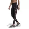 Adidas 3 Stripe Animal Print Legging (W) (Black) -Pickleball Shop CAWJ27 BLK 1