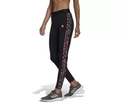 Adidas 3 Stripe Animal Print Legging (W) (Black)