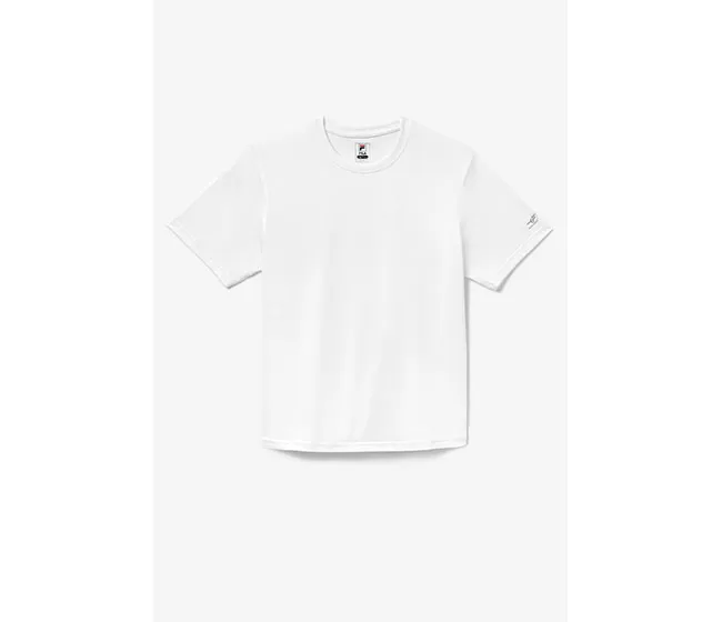 FILA Pickleball Scallop Hem Heathered Tee (M) (White) 3 FILA Pickleball Scallop Hem Heathered Tee (M) (White)