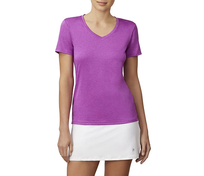 FILA Pickleball Silky V-Neck Tee (W) (Purple) 3 FILA Pickleball Silky V-Neck Tee (W) (Purple)