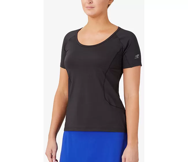 FILA Pickleball Solid Short Sleeve Tee (W) (Black) 3 FILA Pickleball Solid Short Sleeve Tee (W) (Black)