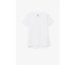 FILA Pickleball Heathered Short Sleeve V-Neck (W) (White)