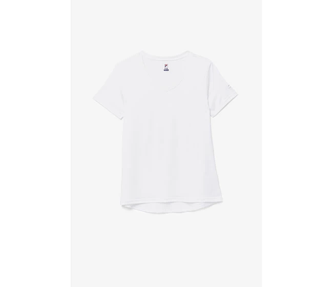 FILA Pickleball Heathered Short Sleeve V-Neck (W) (White) 3 FILA Pickleball Heathered Short Sleeve V-Neck (W) (White)
