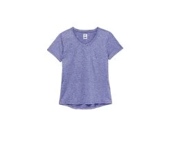 FILA Pickleball Heathered Short Sleeve V-Neck (W) (Blue)