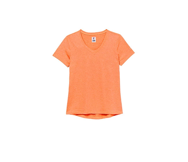 FILA Pickleball Heathered Short Sleeve V-Neck (W) (Orange) 3 FILA Pickleball Heathered Short Sleeve V-Neck (W) (Orange)