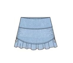 Lucky In Love Chambray Ruched Skirt (W) (Light Denim)