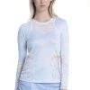 Lucky In Love Chambray Blossom Long Sleeve (W) (Light Denim) -Pickleball Shop CLL004 BLU