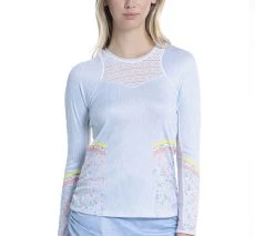 Lucky In Love Chambray Blossom Long Sleeve (W) (Light Denim)