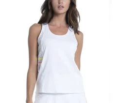 Lucky In Love Feelin' Lacey Tank (W) (White)