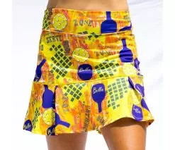 Pickleball Bella Graffiti 1 Drop Pleat Skort (W) (Yellow)