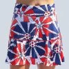 Pickleball Bella United We Dink Drop Pleat Skort (W) (Red/White/Blue)