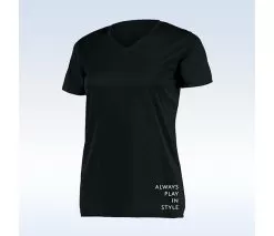 Pickleball Bella Short Sleeve V-Neck (W) (Black)