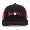 Funky Pickle Trucker Snapback Cap (U) (Black/Pink) -Pickleball Shop CPFU01 BLK 1