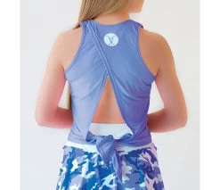 Faye+Florie Tie Back Tank (W) (Perry Blue)