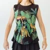 Faye+Florie Jungle Print Muscle Tank (W) (Black) -Pickleball Shop CYF0C BLK 1