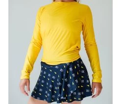 Faye+Florie Tie Back Long Sleeve Top (W) (Yellow)