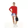 Faye+Florie Tie Back Long Sleeve Top (W) (Red) -Pickleball Shop CYF13 RED 1