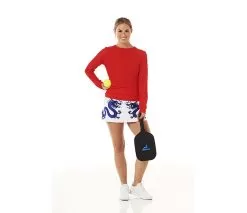 Faye+Florie Tie Back Long Sleeve Top (W) (Red)
