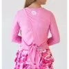 Faye+Florie Tie Back Long Sleeve Top (W) (Palm Pink) 2 Faye+Florie Tie Back Long Sleeve Top (W) (Palm Pink) -Pickleball Shop CYF15 PNK 1