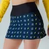 Faye+Florie Lightning Skull Print Jean Skirt (W) (Navy) -Pickleball Shop CYF31 NVY 1