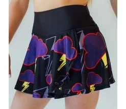 Faye+Florie Purple Cloud Print Holly Skirt (W) (Black)