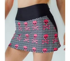 Faye+Florie Pink Skull And Star Jean Skirt (W) (Grey)