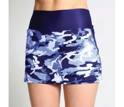 Faye+Florie Blue Camo Jean Skirt (W) (Blue)