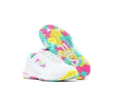 FILA Double Bounce 3 Pickleball (W) (White/Turquoise) -Pickleball Shop JFWDB2 WHT 3