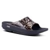 OOFOS OOahh Luxe Slide Sandal (W)(Leopard) -Pickleball Shop JOWS1 BLK 1
