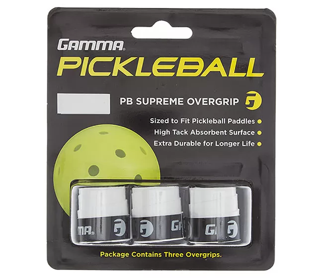 Gamma Pickleball Supreme Overgrip (White) (3x) 3 Gamma Pickleball Supreme Overgrip (White) (3x)