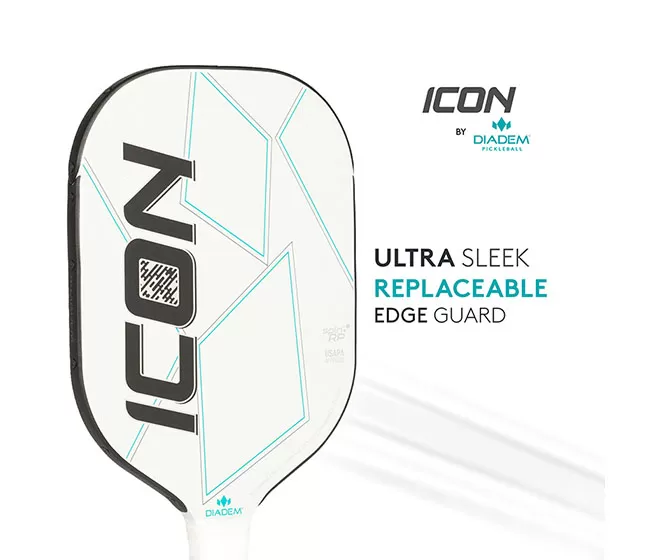 Diadem Icon Mid Weight Pickleball Paddle (White) 4 Diadem Icon Mid Weight Pickleball Paddle (White) - Image 2