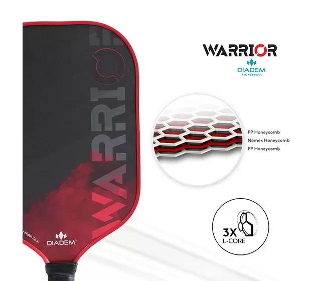 Diadem Warrior Pickleball Paddle (Red) 7 Diadem Warrior Pickleball Paddle (Red) - Image 5