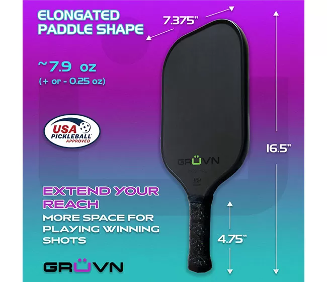 GRUVN RAW-16E Carbon Fiber Pickleball Paddle (Green) 4 GRUVN RAW-16E Carbon Fiber Pickleball Paddle (Green) - Image 2