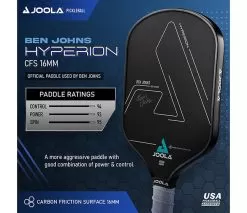 Joola Ben Johns Hyperion CFS 16mm Pickleball Paddle -Pickleball Shop YJHY1 BLK 4