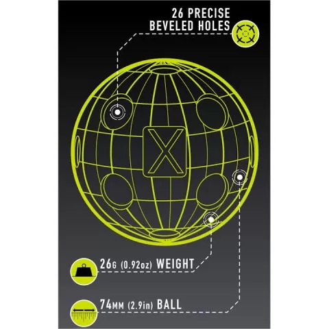 Franklin X-26 Indoor Lime Green Pickleball 3 Pack 5 Franklin X-26 Indoor Lime Green Pickleball 3 Pack - Image 3